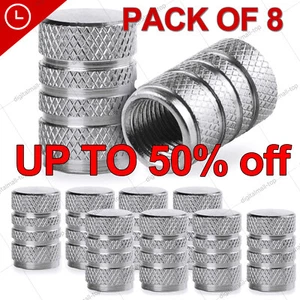 8pcs Silver Car Tire Tyre Wheel Air Port Dust Cover Ventil Rim Valve Stem Caps - Picture 1 of 6