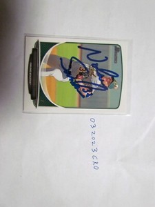 2013 Bowman Nolan Sanburn signed Baseball Card 2