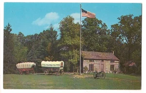Conestoga Wagons GENERAL US GRANT CABIN Busch St Louis Missouri Postcard MO - Picture 1 of 2
