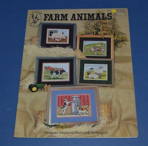FARM ANIMALS 7 Designs Stephanie Seabrook Hedgepath A Pegasus Pub Book 212 1995 - Picture 1 of 3
