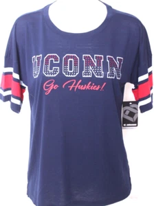 NEW UConn Huskies Colosseum Athletics SS Scoop Neck Navy Blue T-Shirt Women's M - Picture 1 of 9
