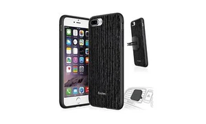 Evutec iPhone 6+/6S+/7+/8 Plus AER HOLZ schwarz Aprikose mit AFIX-Halterung