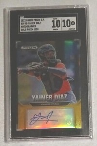 2022 Panini Prizm Draft Picks Yainer Diaz Gold Auto 1/10 SGC 10 POP 1🔥🔥🔥💲💲
