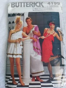 Butterick 4199 Adult Toga Flapper Dress Halloween Costume Pattern Size XS-XL - Bild 1 von 2