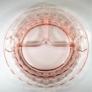 Fenton GEORGIAN PINK (Light) Grill Plate 10 3/4" Pressed Honeycomb Pattern Glass - Picture 1 of 4