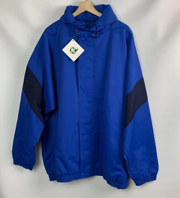 Outer Banks Jacket Blue Hood Stand Collar Zip Snap Pockets Lined Size XXL NEW - Image 1 of 4