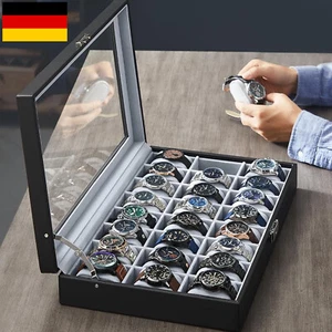 24 Uhrenbox Uhrenkoffer Schmuckkästchen Uhrentruhe Uhrenkasten Uhrenschatulle - Bild 1 von 17