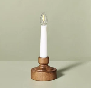 Hearth & and Hand with Magnolia Flameless Window Candle with Wood Base NEW 2024 - Picture 1 of 5