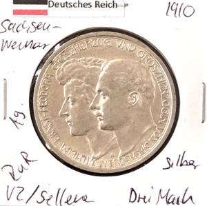 Kaiserreich, Sachsen Weimar 1910, 3 Mark, Silbermünze, Ag - Bild 1 von 8