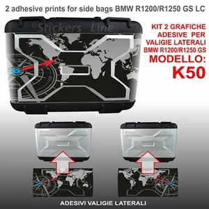 Kit 2 Adesivi per valigie vario BMW R1200 R1250GS LC (BLK) bags stickers - Foto 1 di 1