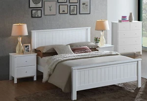 EMPRESS QUEEN 3 PIECE (BEDSIDE) HARDWOOD / CUSTOM-WOOD BEDROOM SUITE (2-18-15-4- - Picture 1 of 3