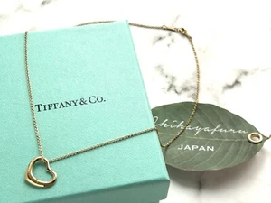 Tiffany & Co. Peretti 18K Gold offenes Herz Anhänger Halskette mit Box oder Wilderei - Bild 1 von 16