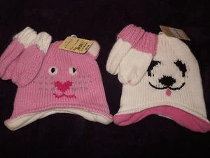 Nuevo con etiquetas ~ Juego de 2 piezas ~ Sombrero y guantes ~ Talla 12-24 M ~ Precio de venta sugerido por el fabricante $24.99 ~ Rosa o Blanco - Imagen 1 de 4