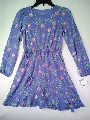 Vestido Disney Wish Movie XL 14 Púrpura Juvenil Manga Larga Floral Nuevo con Etiquetas Foto 1 de 4