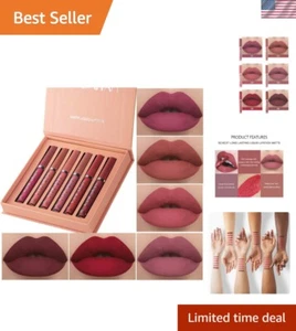 Full-Size Matte Liquid Lipsticks - 6 Colors with Long-Lasting Wear & Comfort - Picture 1 of 9
