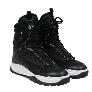 Dior Men Snow Boots US 11 44 Black Nylon Oblique Logo Ski Ankle Lace Up Rubber - Picture 1 of 10