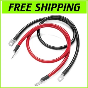 Versatile 4' 2 Gauge Battery Wire Set with Copper Ring Terminals - 8 Strands - Picture 1 of 9