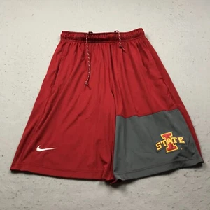 Iowa State Cyclones Shorts Mens Small Red Gray Nike Dri Fit Basketball NCAA - Picture 1 of 7