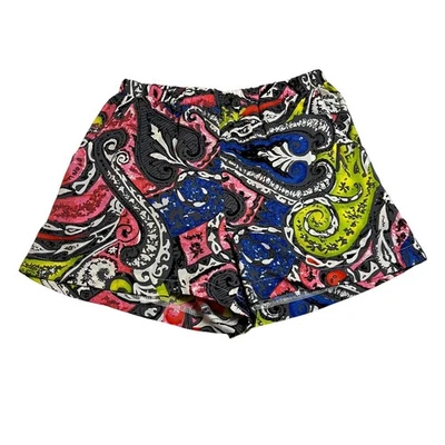 Women's Paisley Print Pull On Shorts Size X-Small Multicolor Summer Casual Beach - Image 1 of 4