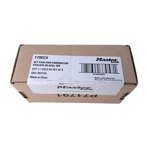 New and Sealed Master Lock 178EC4 Combination Padlock (Black) Pack of 4 - Picture 1 of 3