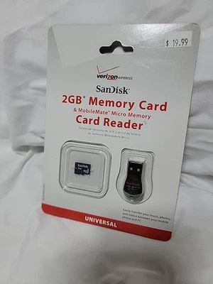 Verizon SanDisk 2GB Memory Card & MobileMate Micro Memory Card Reader - Image 1 of 2