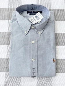 Vintage Ralph Lauren Hemd Classic Fit Oxford blau Knopfleiste 16 1/2 - 36/37 NEU - Bild 1 von 6