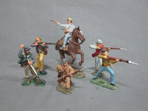 Lot of 6 Civil War Painted Plastic Rebel South Toy Soldiers 1:32 54mm(34) - Picture 1 of 1