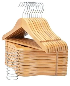 Wooden Kids Hangers 12.5inL X 7.5in H Swivel Hook, Pant Bar! NIB FREE SHIPPING! - Picture 1 of 3