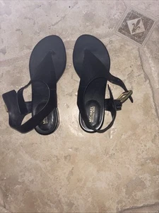 Michael Kors London Damen-Riemensandalen schwarz gold Leder verstellbar Größe US 5 - Bild 1 von 4