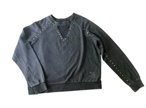 Sudadera Harley Davidson Cuello Redondo Tachonada - Mujer Talla Grande Jaspeada Negra - Imagen 1 de 5