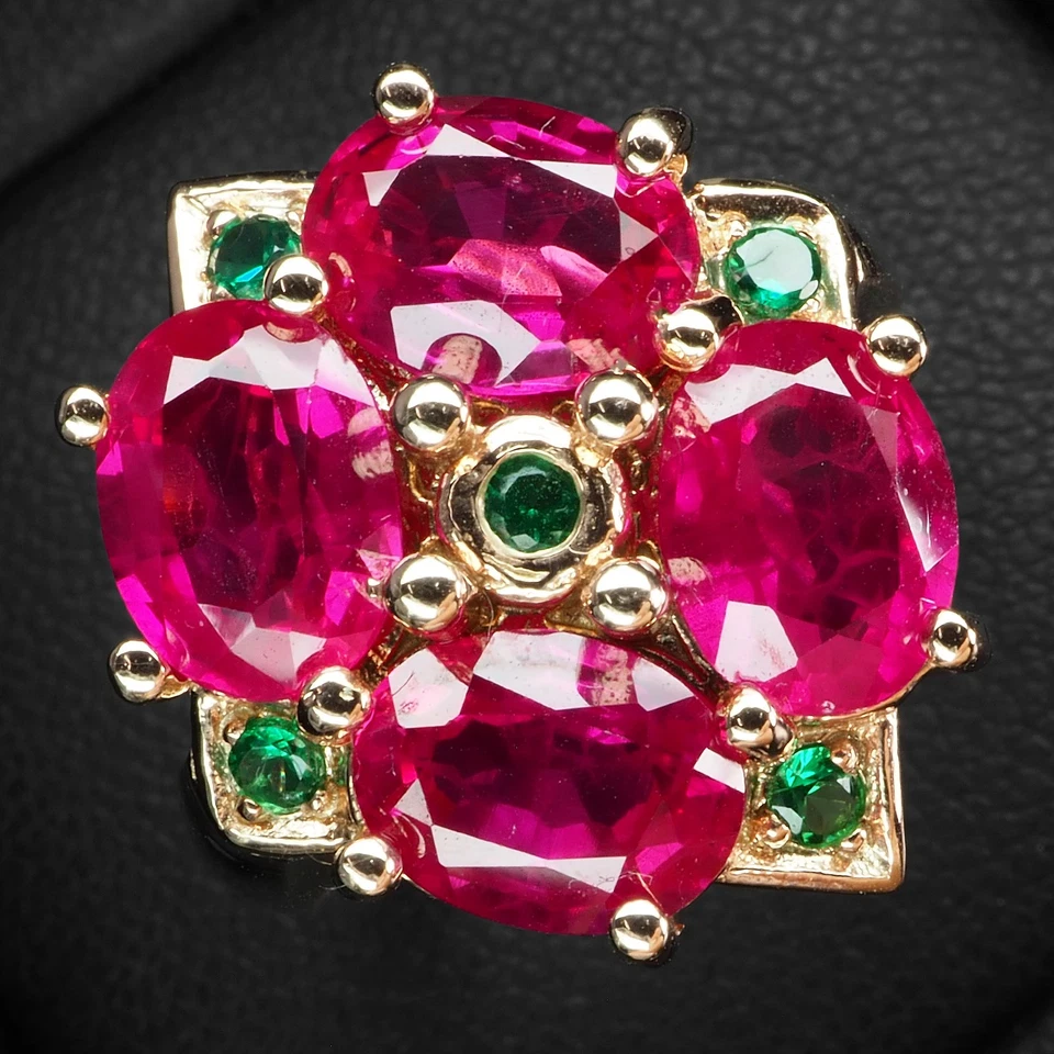 Luxurious Blood Red Ruby Oval 5.90Ct 925 Sterling Silver Rose Gold Rings Size 6 Foto 1 de 4