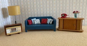 Vintage Dolls House Furniture Bundle - Lounge Set - Dol Toi, Lundby & Others - Picture 1 of 13