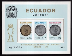 Ecuador 1974 Football Soccer World Cup Imperf Souvenir Sheet MNH #C532a - Picture 1 of 1