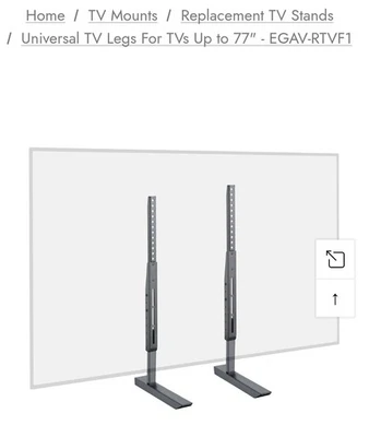  Universal Large TV Stand for 49” to 77” TVs up to 100lbs – 8.5” Height  - Image 1 of 4