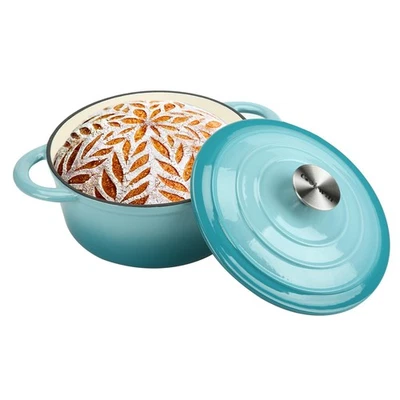 Enameled Cast Iron Dutch Oven, 5 QT Bread Baking Pot with Self Basting Lid, N... - Image 1 of 4