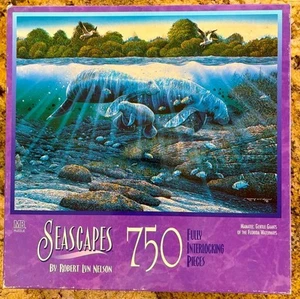 Rompecabezas Milton Bradley; Manatí - Gentle Giants of the Florida Waterways; 750 piezas - Imagen 1 de 2
