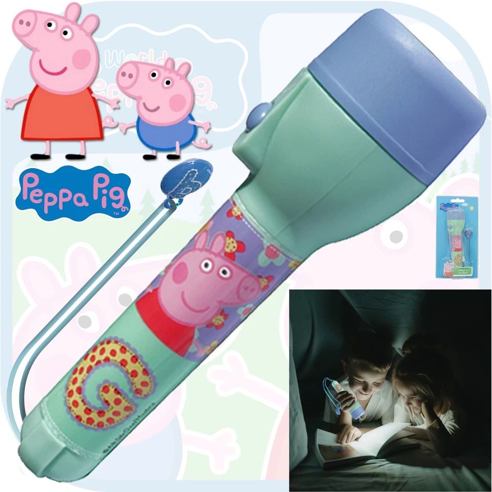 Peppa Pig LED Flashlight Torch, Kids 16cm Night Light Big Torch Camping Toy Gift - Image 1 of 4