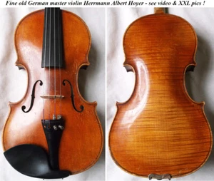 OLD GERMAN VIOLIN HERRMANN ALBERT HOYER -video- ANTIQUE MASTER バイオリン скрипка 888 - Picture 1 of 12