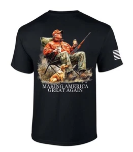 Patriot Pride Trump Hunting T-shirt Trump Hunting Beer Making America Great - Picture 1 of 6