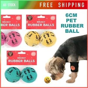 6cm Small Bounce Rubber Ball Fetch Chew Dog Toys Ball Tough Durable Bouncy 6PCS - Picture 1 of 6