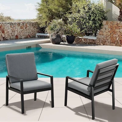 Aluminum Gartenstuhl Set 2er/4er/6er Stuhlset Balkonstühle Garten Sessel - Bild 1 von 4