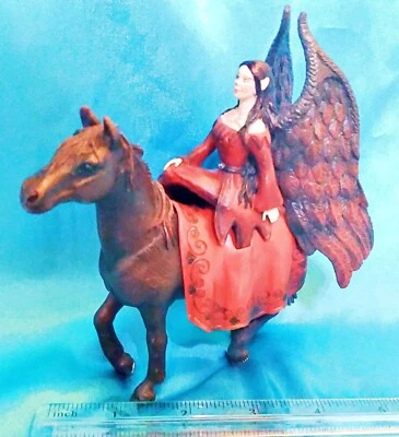 ELF NURAY - Schleich Bayala Shadow Red Black Horse Fairy Figurine - Rare Retired - Image 1 of 4