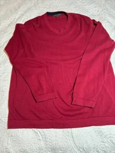Sebastian Cooper Red V-Neck Cotton Knit Pullover Sweater Men's  2XL - Picture 1 of 9