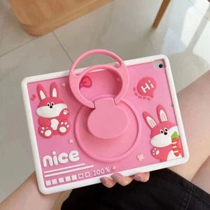 For iPad Case 10.9" 10.2" 9.7" Air Mini Pro 11 Kids Cartoon Rabbit Stand Cover - Picture 1 of 6