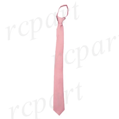 Nuevo Poli Para Hombre Listo Nudo Cremallera Pre Atado 2.5" Corbata Cuello Delgado Sólido Polvoriento Rosa Foto 1 de 2