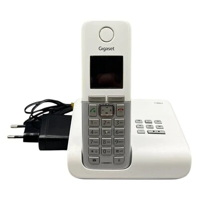 Gigaset C300 Festnetztelefon Mobilteil Anrufbeantworter C300A Basisstation Weiß - Bild 1 von 4