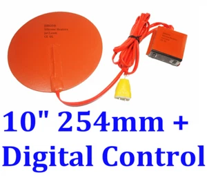 10" 254mm Redondo 250W con 3M con Controlador Digital Caldera Aspiradora Cámara Calentador Almohadilla - Imagen 1 de 12