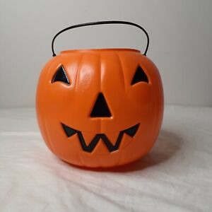 General Foam Plastic Blow Mold Pumpkin Pail USA Halloween Bucket Jack-O-Lantern