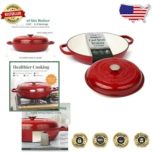 Brasiera Versatile 3.6 Quart con Coperchio - Rivestimento Non Tossico, Design Facile da Pulire - Foto 1 di 11