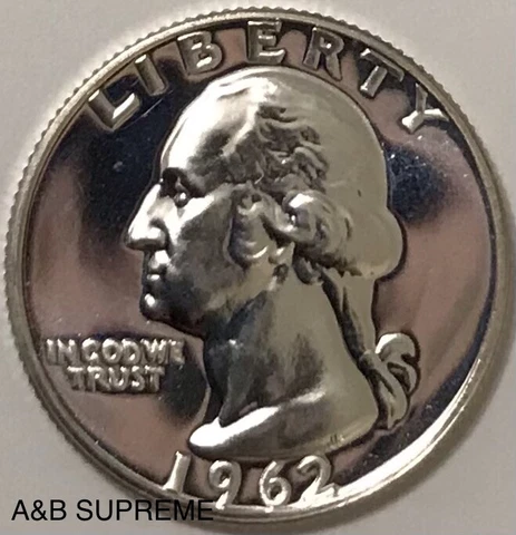 1962 Washington Quarter Gem Proof 90% Silver Cover